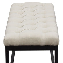 Load image into Gallery viewer, Mateo Black Powder Coat Metal Small Linen Tufted Bench by Diamond Sofa - Desert Sand Linen
