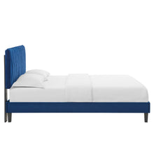 Load image into Gallery viewer, Phillipa Performance Velvet Queen Platform Bed
