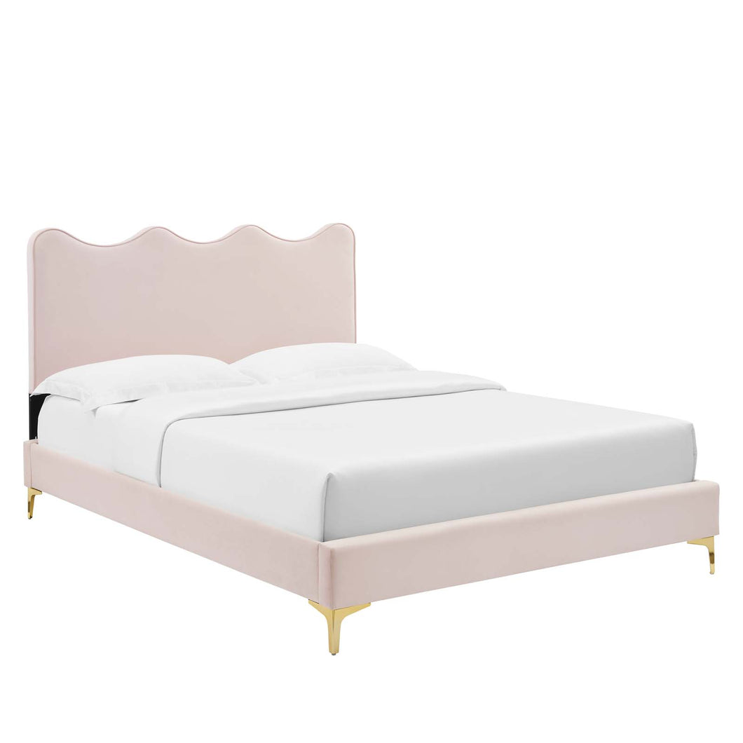 Current Performance Velvet Twin Platform Bed by Modway