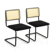 Load image into Gallery viewer, 2 Pieces Mid-Century Modern Dining Chair with Cantilever Design-Black
