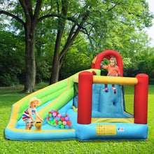 Load image into Gallery viewer, 6-in-1 Inflatable Bounce House with Climbing Wall and Basketball Hoop with Blower
