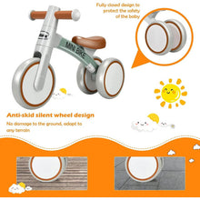 Load image into Gallery viewer, Indoor Outdoor Kids Riding Balance Bike with Silent Wheels-Gray
