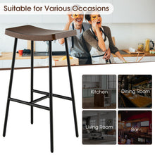 Load image into Gallery viewer, 29&#39;&#39; Industrial Saddle Bar Stool with Metal Legs-29 inches
