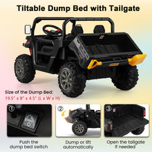 Load image into Gallery viewer, 2-Seater Kids Ride On Dump Truck with Dump Bed and Shovel-Black
