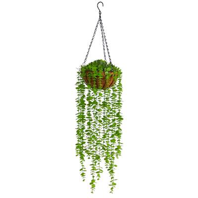 3'Eucalyptus Artificial Plant in Hanging Basket