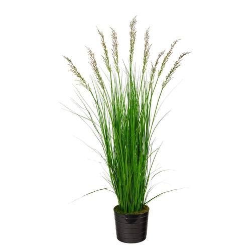 6'Grass Artificial Plant in Black Tin Planter