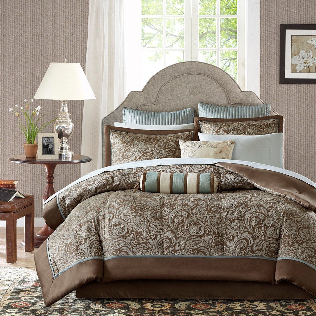 Madison Park Aubrey 12 Piece Complete Bed Set -King MP10-116 By Olliix