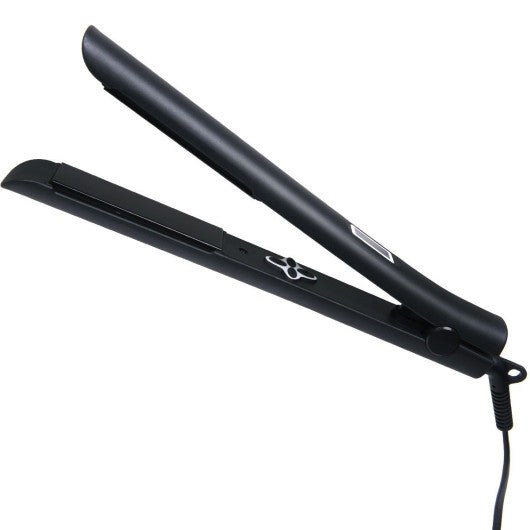 Adjustable Temp Ceramic Hair Straightener with LCD Display-Black