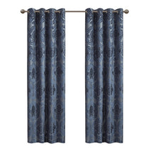 Load image into Gallery viewer, Amelia Knitted Jacquard Paisley Total Blackout Grommet Top Curtain Panel - SS40-0206
