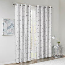 Load image into Gallery viewer, Intelligent Design Raina 100% Polyester Total Blackout Metallic Print Grommet Top Curtain Panel ID40-1807 By Olliix
