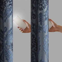 Load image into Gallery viewer, Amelia Knitted Jacquard Paisley Total Blackout Grommet Top Curtain Panel - SS40-0206
