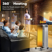 Load image into Gallery viewer, 1500W Portable Oil-Filled Radiator Heater for Home and Office-Black
