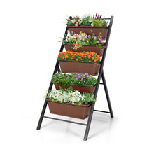 Load image into Gallery viewer, 5-tier Vertical Garden Planter Box Elevated Raised Bed with 5 Container-Brown
