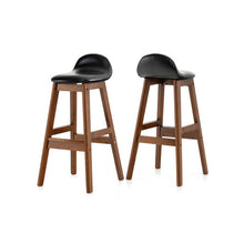 Load image into Gallery viewer, 27.5 Inch Set of 2 Upholstered PU Leather Barstools with Back Cushion-Brown
