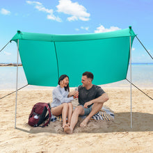 Load image into Gallery viewer, 10 x 10 Feet Large Beach Sunshade Beach Tent Canopy with Sandbags-Green
