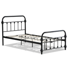 Load image into Gallery viewer, Twin Size Wood Slats Steel Bed Frame
