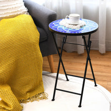 Load image into Gallery viewer, Folding Mosaic Side Table Accent Table
