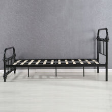 Load image into Gallery viewer, Twin Size Wood Slats Steel Bed Frame
