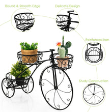 Load image into Gallery viewer, Tricycle Plant Stand Flower Pot Cart Holder in Parisian Style
