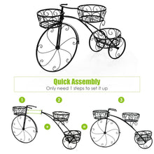 Load image into Gallery viewer, Tricycle Plant Stand Flower Pot Cart Holder in Parisian Style
