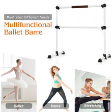 Load image into Gallery viewer, 4 Ft Portable Freestanding Stable Construction Pilates Ballet Barre with Double Dance Bar-Silver Gray
