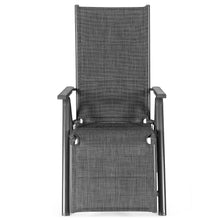 Load image into Gallery viewer, Aluminum Frame Adjustable Outdoor Foldable Reclining Padded Chair-Gray
