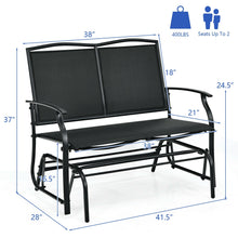 Load image into Gallery viewer, Iron Patio Rocking Chair for Outdoor Backyard and Lawn-Black
