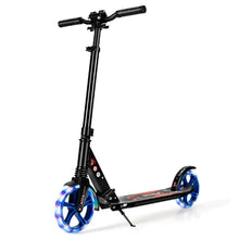 Load image into Gallery viewer, Aluminum Folding Kick Scooter with LED Wheels for Adults and Kids-Black
