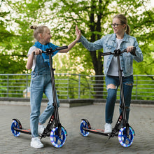 Load image into Gallery viewer, Aluminum Folding Kick Scooter with LED Wheels for Adults and Kids-Black
