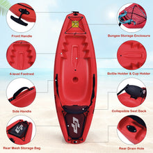 Load image into Gallery viewer, 6ft Youth Kids Kayak with Bonus Paddle and Folding Backrest for Kid Over 5-Red
