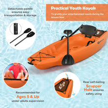 Load image into Gallery viewer, 6ft Youth Kids Kayak with Bonus Paddle and Folding Backrest for Kid Over 5-Orange
