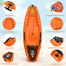 Load image into Gallery viewer, 6ft Youth Kids Kayak with Bonus Paddle and Folding Backrest for Kid Over 5-Orange
