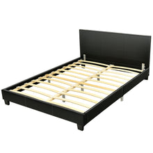 Load image into Gallery viewer, Full Upholstered Platform Bed Frame with Headboard Wood Slat-Black
