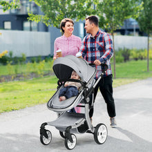 Load image into Gallery viewer, Folding Aluminum Infant Reversible Stroller with Diaper Bag-Gray
