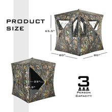 Load image into Gallery viewer, 3 Person Portable Hunting Blind Pop-Up Ground Tent with Gun Ports and Carrying Bag
