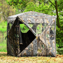 Load image into Gallery viewer, 3 Person Portable Hunting Blind Pop-Up Ground Tent with Gun Ports and Carrying Bag
