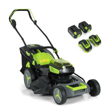 Load image into Gallery viewer, 40V 18 Inch Brushless Cordless Push Lawn Mower 4.0Ah Batteries and 2 Chargers-Green
