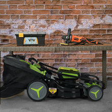 Load image into Gallery viewer, 40V 18 Inch Brushless Cordless Push Lawn Mower 4.0Ah Batteries and 2 Chargers-Green
