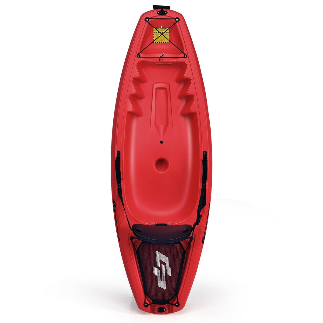 6ft Youth Kids Kayak with Bonus Paddle and Folding Backrest for Kid Over 5-Red