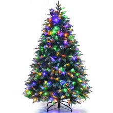 Load image into Gallery viewer, Pre-Lit Snowy Christmas Hinged Tree with Flash Modes and Multi-Color Lights-5 ft
