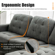 Load image into Gallery viewer, L-shaped Linen Reversible Sectional Sofa Couch with Ottoman-Gray
