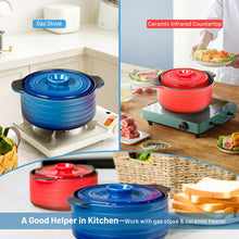 Load image into Gallery viewer, 2 Pieces Ceramic Cookware Set with Lid and Insulated Handle
