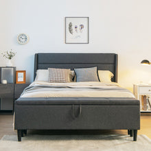 Load image into Gallery viewer, Full Upholstered Platform Bed Frame with Storage Ottoman Slats Support
