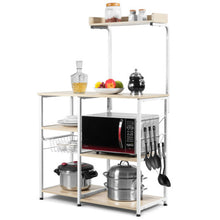 Load image into Gallery viewer, 4 Tier Vintage Kitchen Baker&#39;s Rack Utility Microwave Stand-Natural
