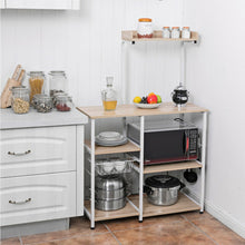 Load image into Gallery viewer, 4 Tier Vintage Kitchen Baker&#39;s Rack Utility Microwave Stand-Natural
