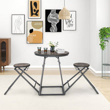 Load image into Gallery viewer, 3 Pieces Dining Table Set with 2 Foldable Stools for Small Space-Gray
