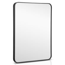 Load image into Gallery viewer, Metal Framed Bathroom Mirror with Rounded Corners-Black
