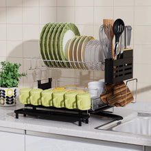 Load image into Gallery viewer, 2-Tier Detachable Dish Drying Rack with Cutlery Holder
