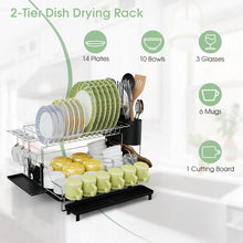 Load image into Gallery viewer, 2-Tier Detachable Dish Drying Rack with Cutlery Holder
