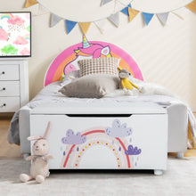 Load image into Gallery viewer, Kids Wooden Upholstered Toy Storage Box with Removable Lid-White
